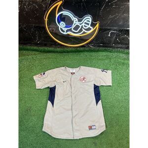 VTG Nike Team New York Yankees #16 Alex Rodriguez Gray Button-Up Jersey Youth‎ L